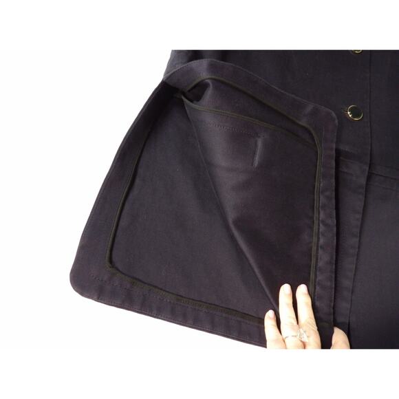 Club Monaco Large Trench Coat Jacket Duster Black Short Sleeve Collarless Posh - Picture 6 of 16